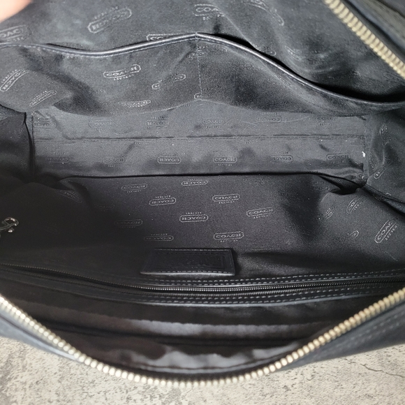 COACH Unisex Bag 70181 HUDSON COMMUTER C Briefcase Shoulder Bag Black Leather - Picture 4 of 6